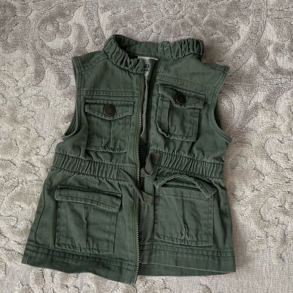 Girls Green vest 12M